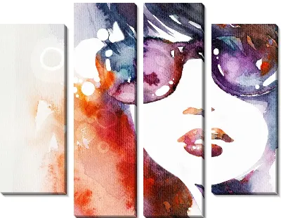 Модульная картина Девушка в очках (Girl with glasses) №2