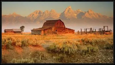 Картина Ферма у подножья гор (The farm at the foot of the mountains)