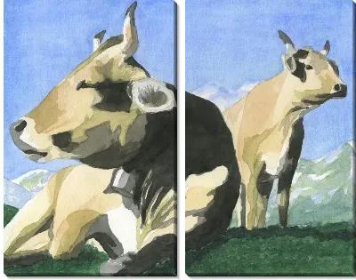 Модульная картина Коровы (Cows) №2