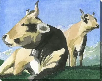 Картина маслом Коровы (Cows) №2