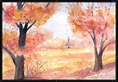 Картина Осенние деревья (Autumn trees)