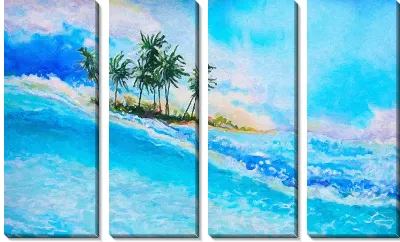 Модульная картина Остров в океане (Island in the ocean)