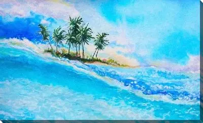 Картина маслом Остров в океане (Island in the ocean)
