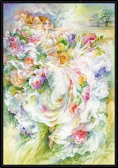 Картина Девушка в цветах (Girl in flowers)