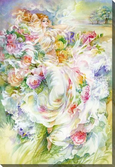 Картина маслом Девушка в цветах (Girl in flowers)