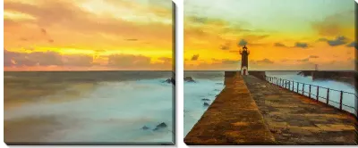 Модульная картина Порт с маяком (Port with lighthouse)