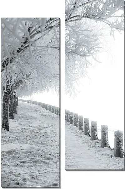 Модульная картина Набережная зимой (Embankment in winter)