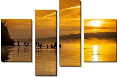 Модульная картина Закат на озере (Sunset on the lake)