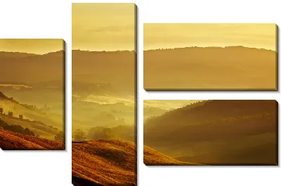 Модульная картина Туман над холмами (Fog over the hills)