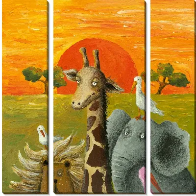 Модульная картина Животные Африки (Animals of Africa)