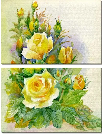 Модульная картина Желтые розы (Yellow roses)