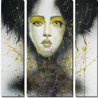 Модульная картина Девушка с черными волосами (Girl with black hair)