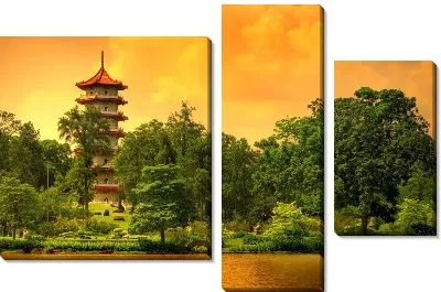Модульная картина Фарфоровая пагода  (Porcelain Pagoda)