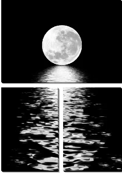 Модульная картина Отражение луны в море (Reflection of the moon in the sea)
