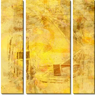 Модульная картина Композиция в золотистых тонах (A composition in golden tones)