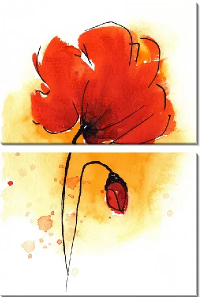 Модульная картина Мак (Poppies)