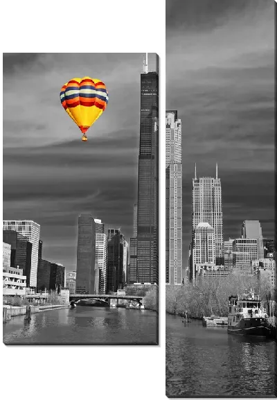 Модульная картина Воздушный шар над Нью-Йорком (Balloon over New York)