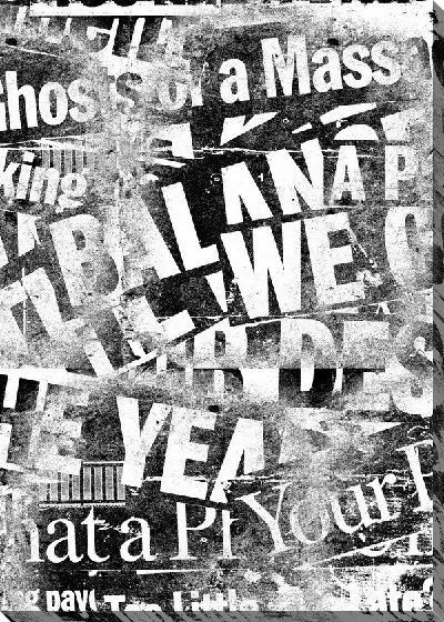 Постер Черно-белая композиция из слов (Black-and-white composition of the words)