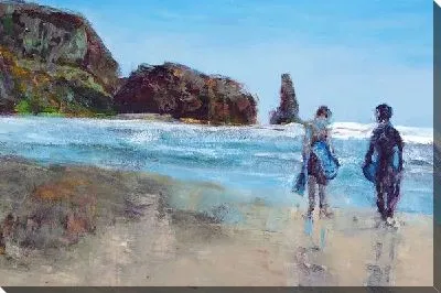 Картина маслом На пляже (On the beach) №2