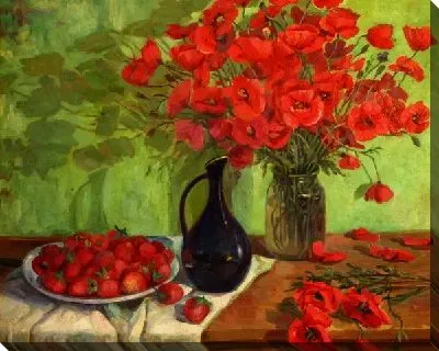 Натюрморт с клубникой и маками (Still life with strawberries and poppy)