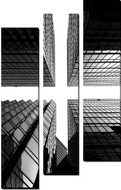 Модульная картина Небоскребы вид снизу (Skyscrapers view from below)