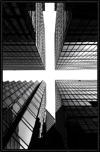 Картина Небоскребы вид снизу (Skyscrapers view from below)