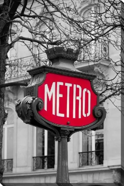 Постер Вывеска у метро (A sign at the Metro)