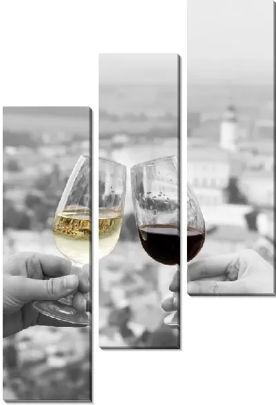 Модульная картина Бокалы с вином (Glasses of wine)