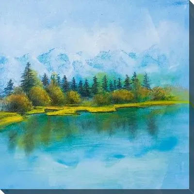 Картина маслом Лес на берегу озера (Woods by the lake)