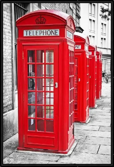 Картина Телефонные будки в Лондоне (Telephone booth in London) №2