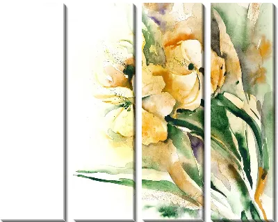 Модульная картина Белые цветы (White flowers) №9