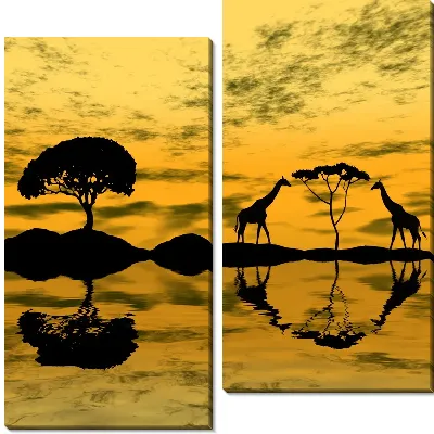 Модульная картина Жирафы в Африке (Giraffes in Africa)