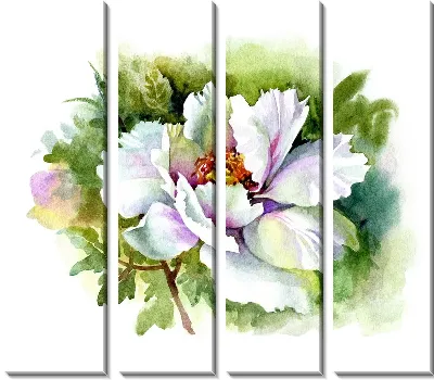Модульная картина Белый цветок (White flower) №3