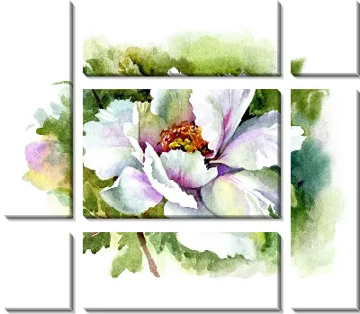 Модульная картина Белый цветок (White flower) №3
