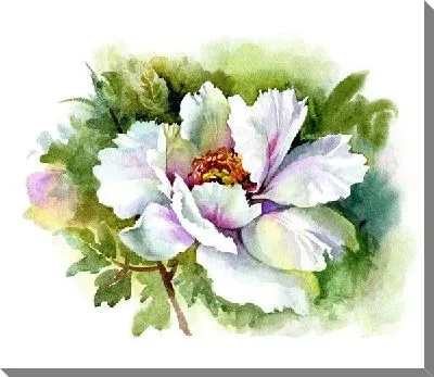 Картина маслом Белый цветок (White flower) №3