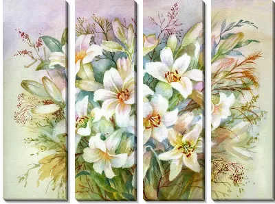Модульная картина Букет белых цветов (Bouquet of white flowers) №5