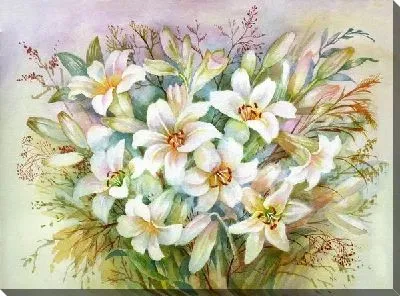 Картина маслом Букет белых цветов (Bouquet of white flowers) №5