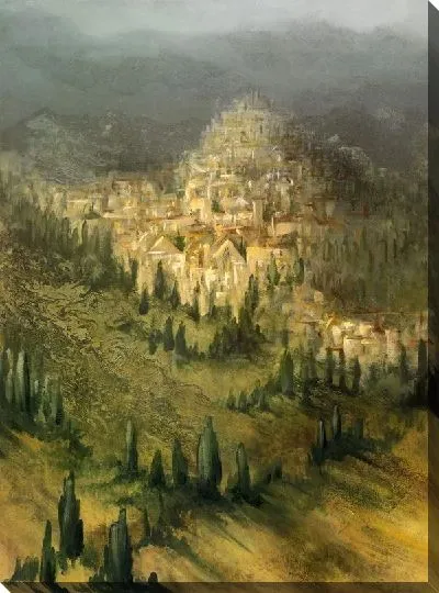 Картина маслом Город на холме (City on a hill)