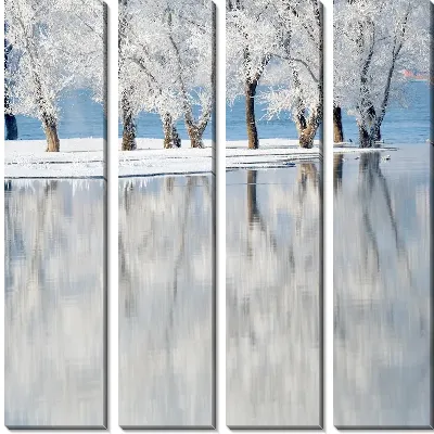 Модульная картина Деревья на берегу озера (Trees by the lake)