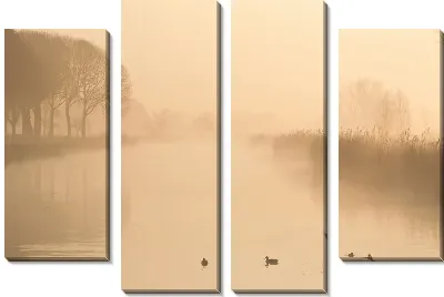 Модульная картина Туман над озером (Fog over the lake) №3