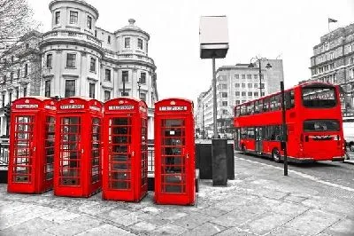 Плакат Телефонные будки в Лондоне (Telephone booth in London) №5