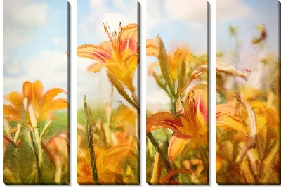 Модульная картина Оранжевые цветы (Orange flowers)