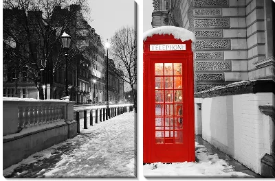 Модульная картина Телефонная будка в Лондоне (Telephone booth in London) №2