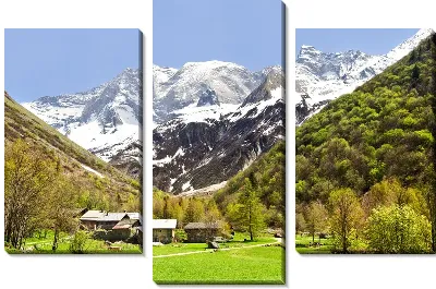 Модульная картина Дом в горах (House in the mountains)