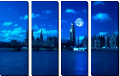 Модульная картина Ночь в Лондоне (Night in London)