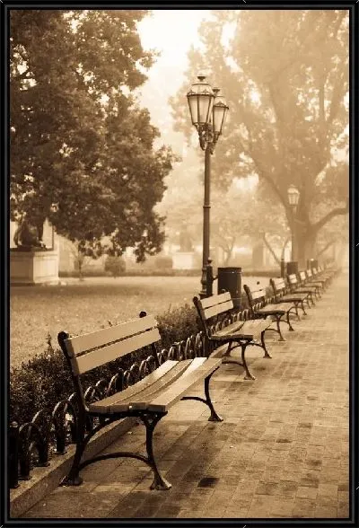 Картина Скамейки в парке (Bench in the park)
