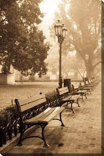 Постер Скамейки в парке (Bench in the park)