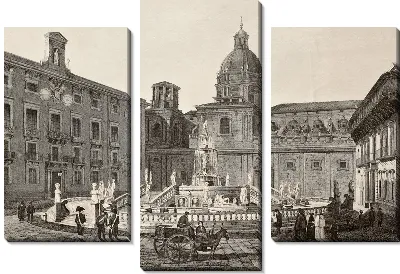 Модульная картина Фонтан в Палермо (Fountain in Palermo)