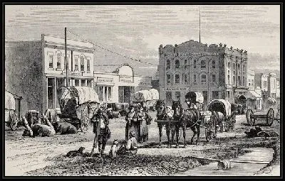 Картина Повозка на площади (The wagon on the square)