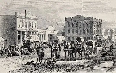 Плакат Повозка на площади (The wagon on the square)